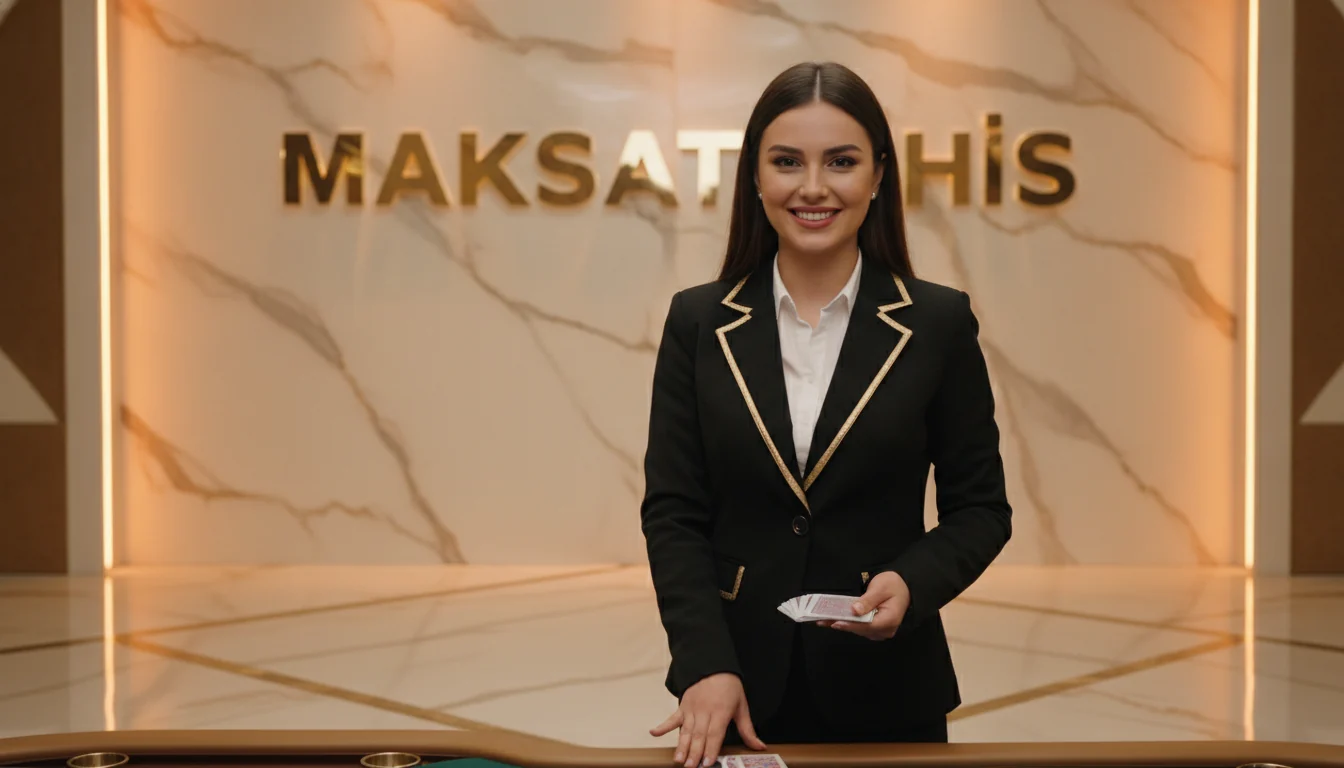 Maksatbahis lüks casino VIP salonunda krupiye